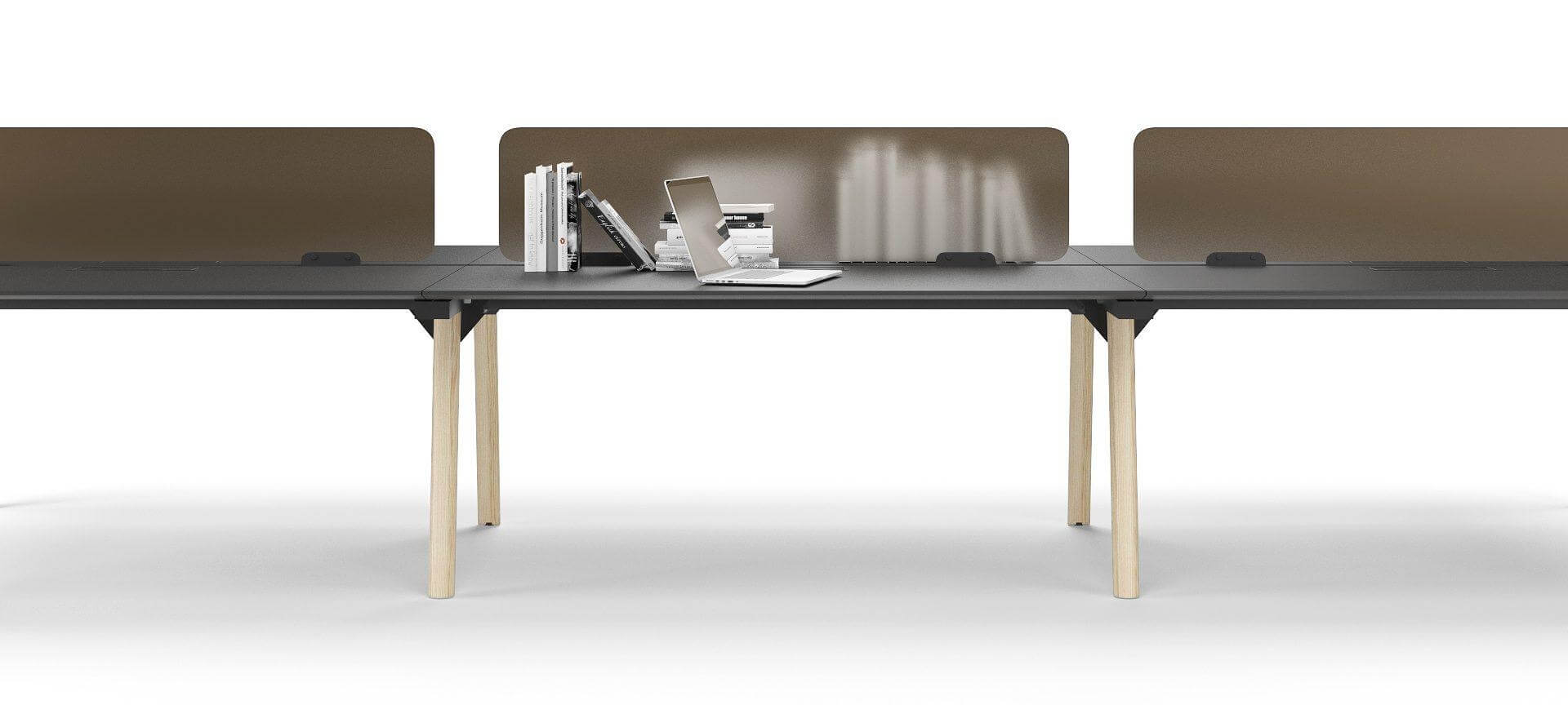 Nova Wood 125.9" Office 4-Desk Bench by NARBUTAS