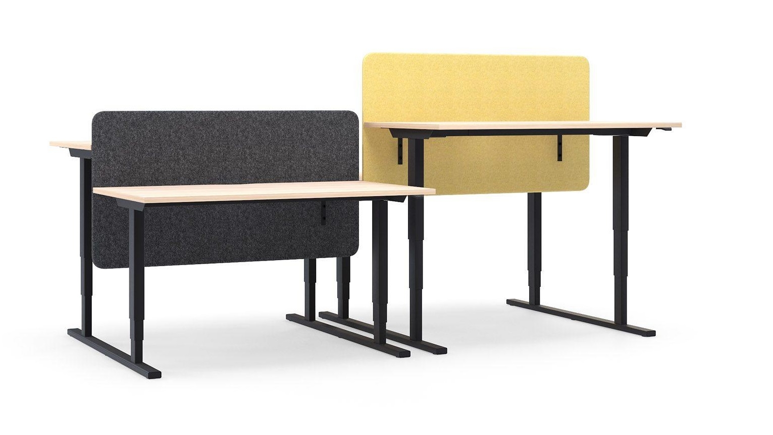 Easy 47.2" Adjustable 3-Column Sit-Stand Office 2-Desk Bench