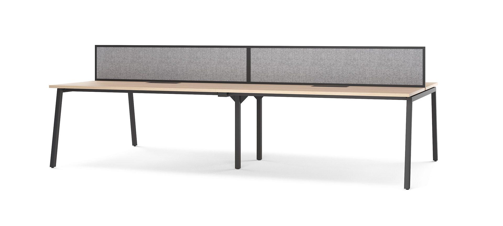 Nova 62.9" Fabric Desk Screen w/Metal Frame for 4-Desk Bench (w/Metal Fittings)