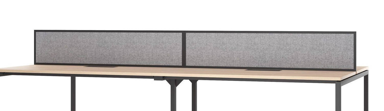 Nova 70.8" Fabric Desk Screen w/Metal Frame for 4-Desk Bench (w/Metal Fittings)
