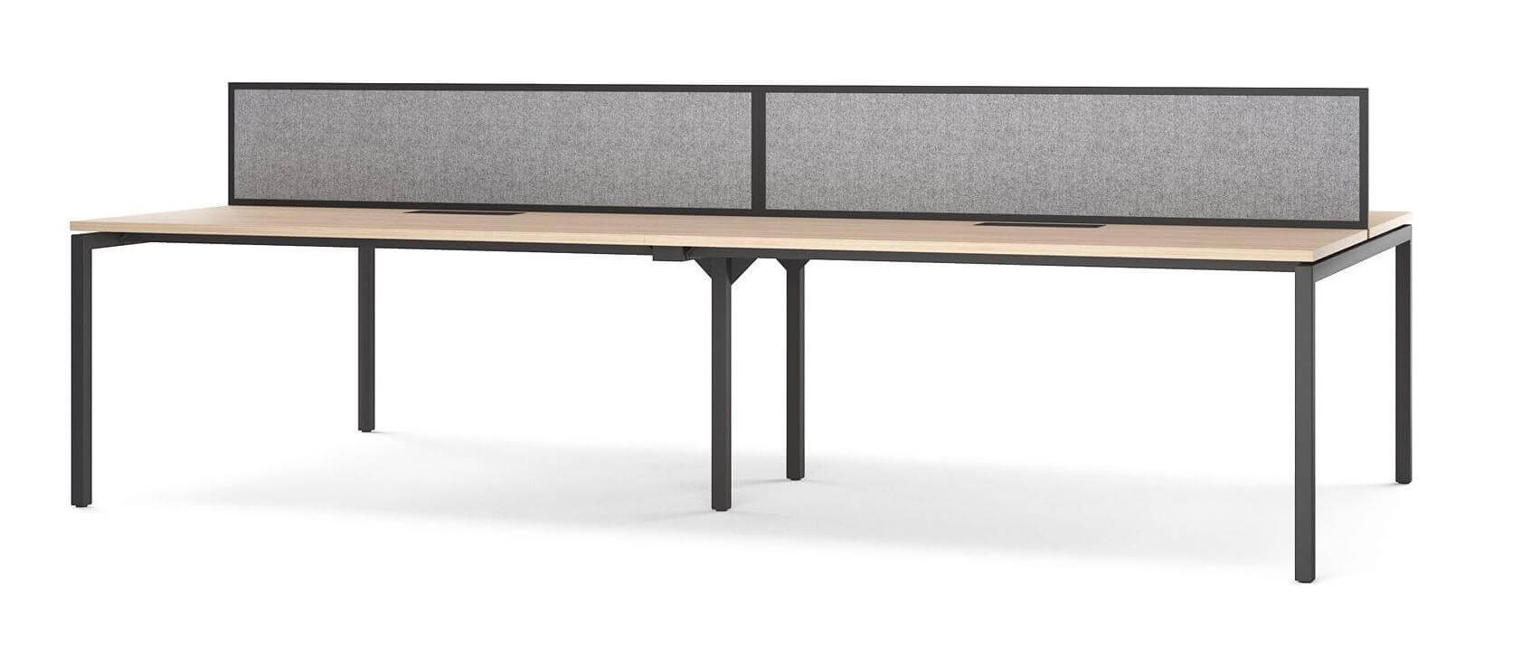 Nova U 110.2" Metal Frame Office 4-Desk Bench