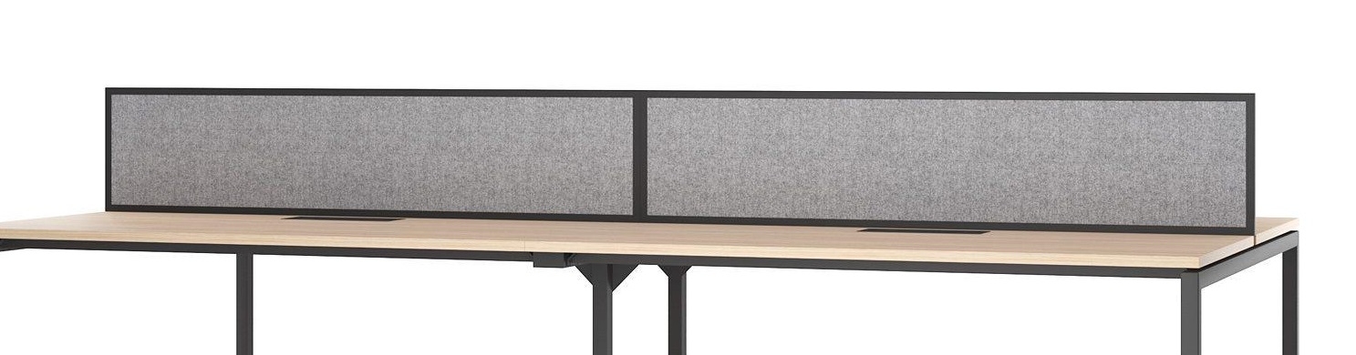 Nova Fabric 47.2" Desk Screen w/Metal Frame for Single Desk (w/Metal Fittings)