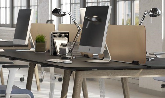 Nova Plexiglas 47.2" Desk Screen w/Fittings for Single Desk