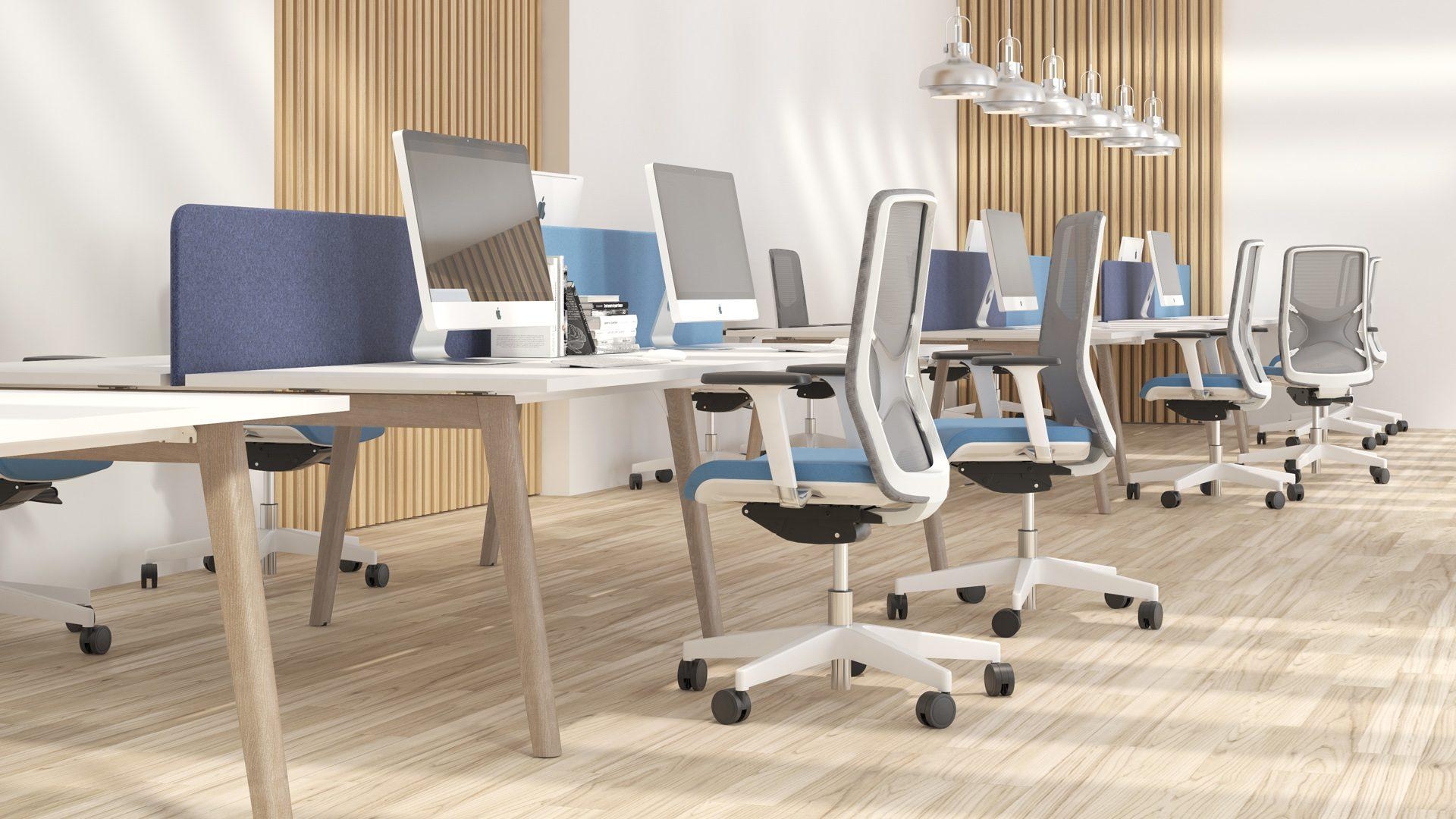 Nova Wood 47.2" Melamine Office 2-Desk Bench