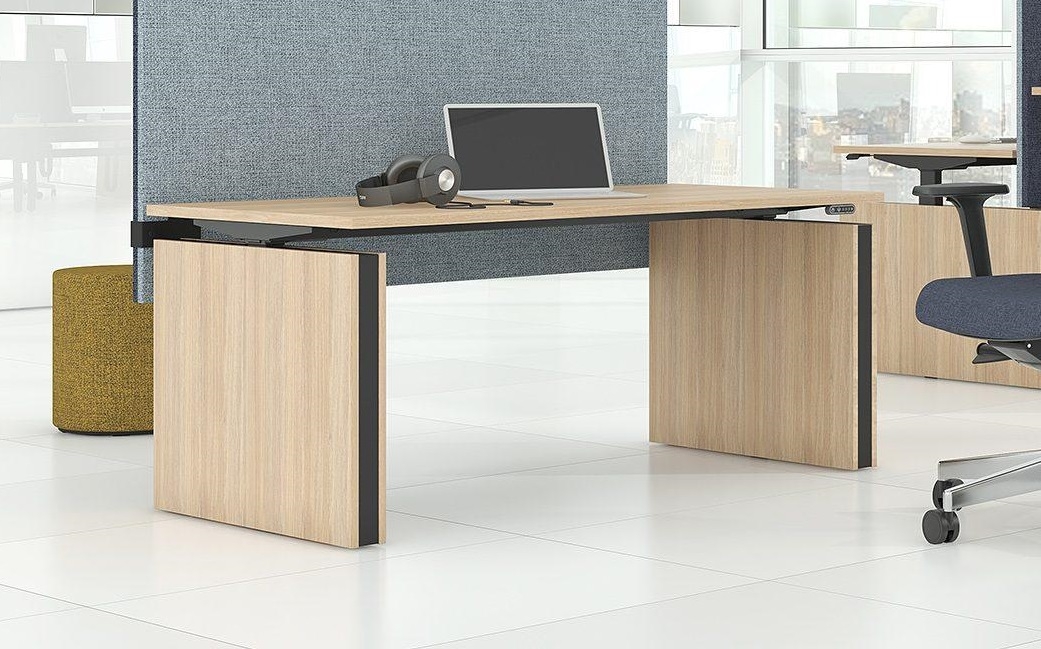 Motion 70.8" Electric Adjustable Office Desk w/2 Level Columns and Panel Legs