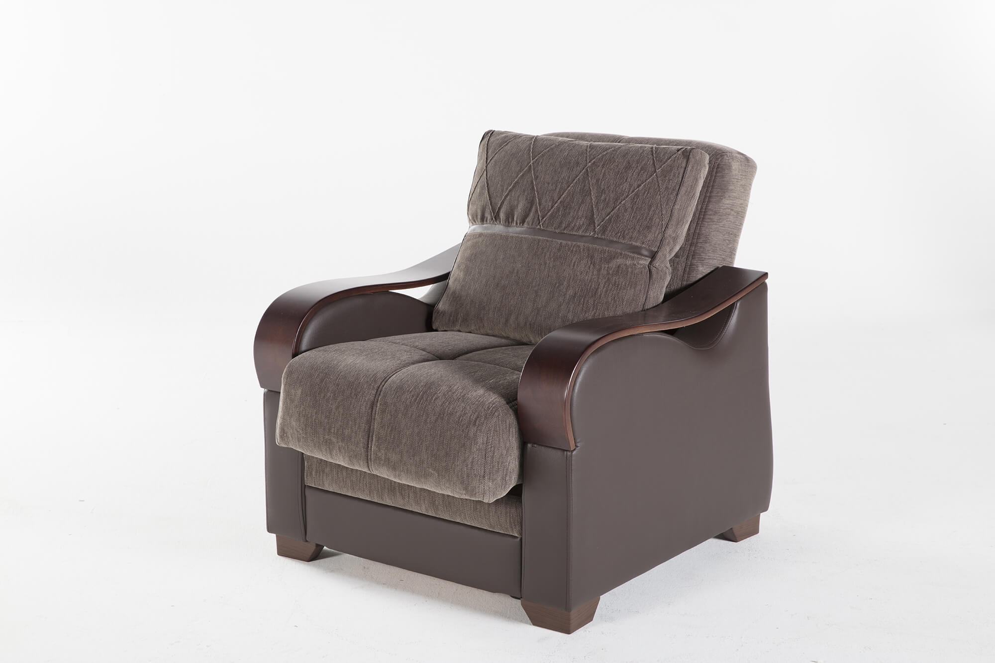 Bennett Fabric/PU Storage Sleeper Armchair