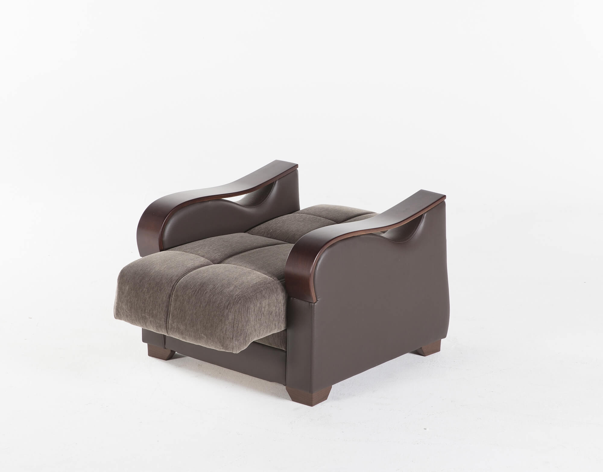 Bennett Fabric/PU Storage Sleeper Armchair