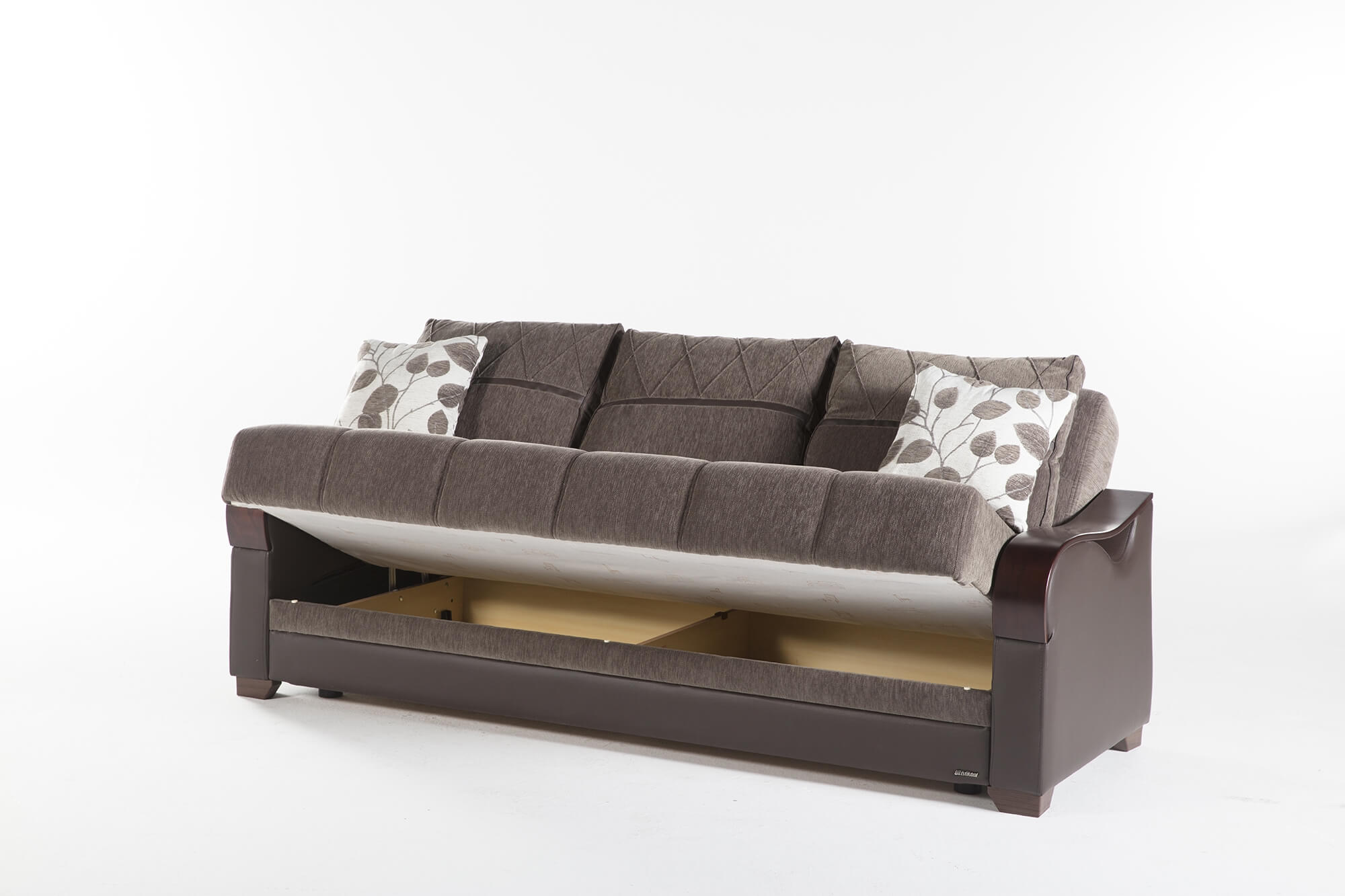 Bennett Fabric/PU Storage Sleeper Sofabed