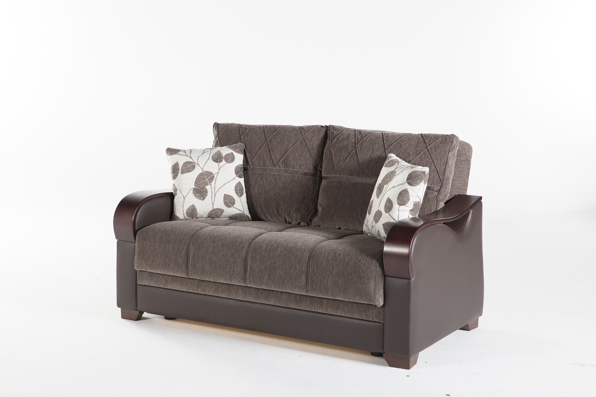 Bennett Fabric/PU Storage Sleeper Loveseat