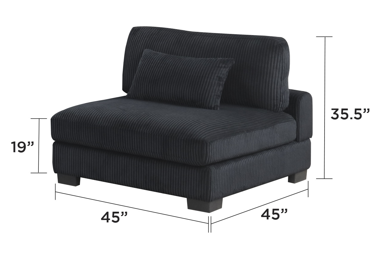 Bentley 6-Piece Corduroy Fabric L-Shaped Sectional Sofa