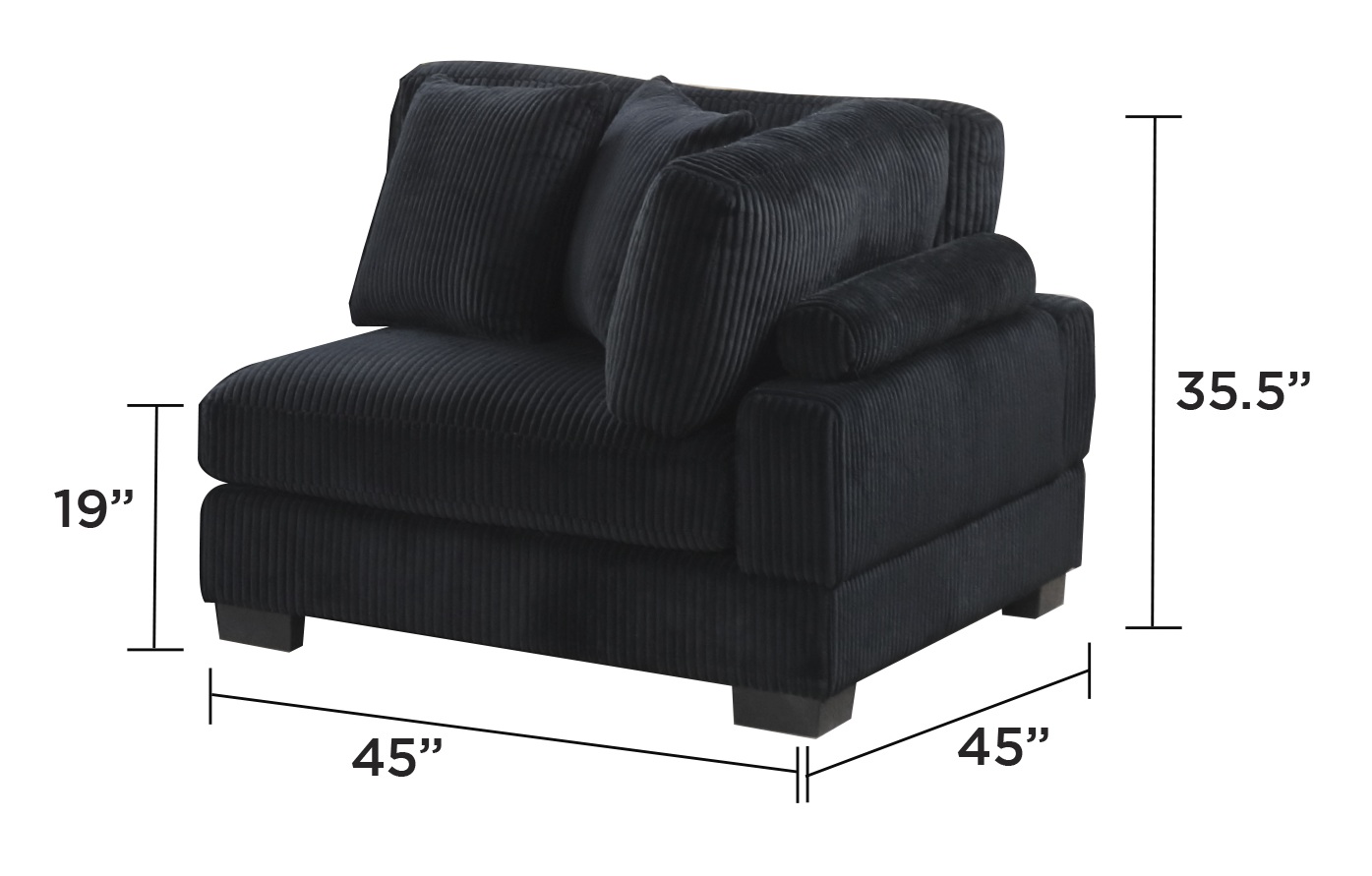 Bentley 6-Piece Corduroy Fabric L-Shaped Sectional Sofa