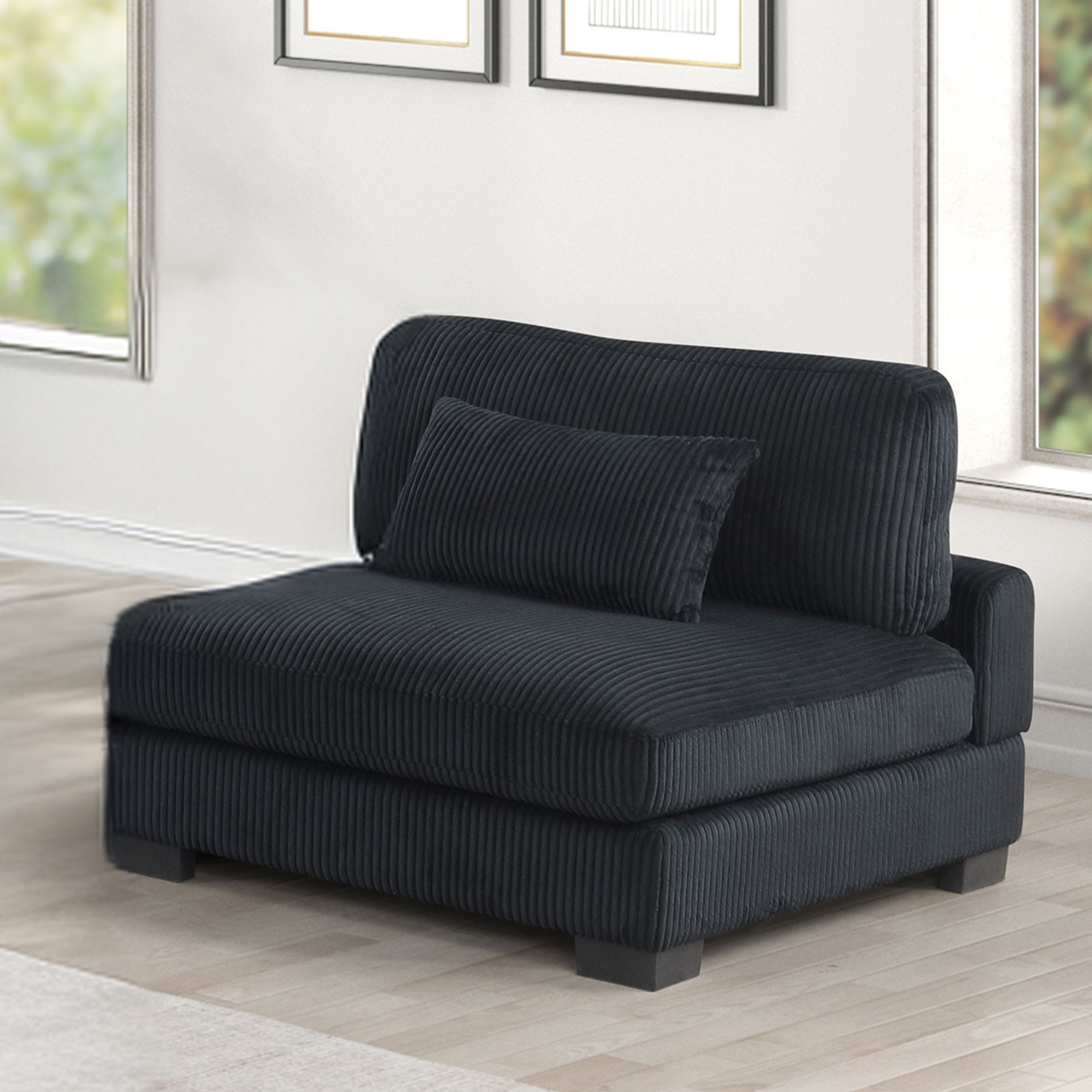 Bentley 6-Piece Corduroy Fabric L-Shaped Sectional Sofa