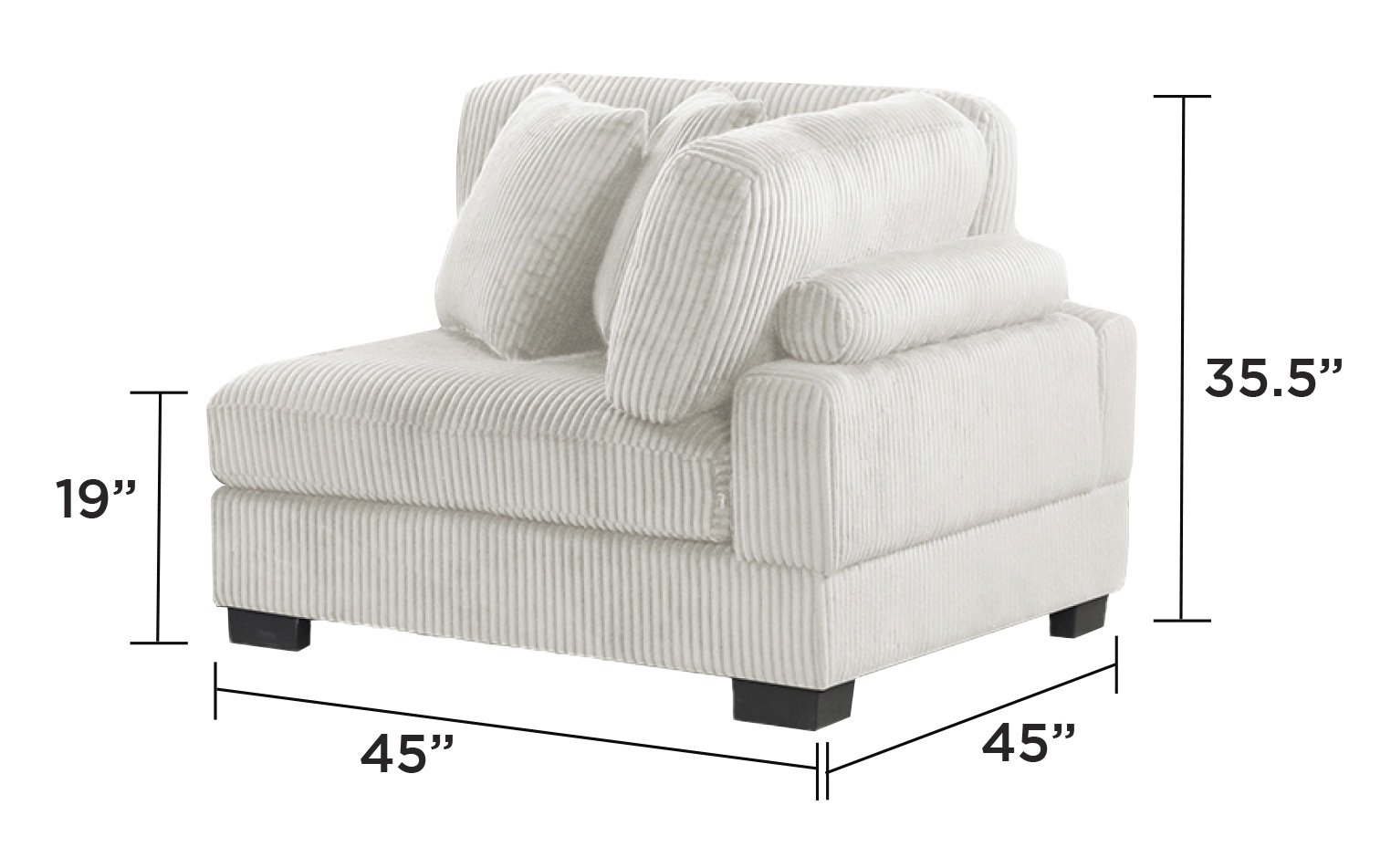 Bentley 6-Piece Corduroy Fabric Living Room Set