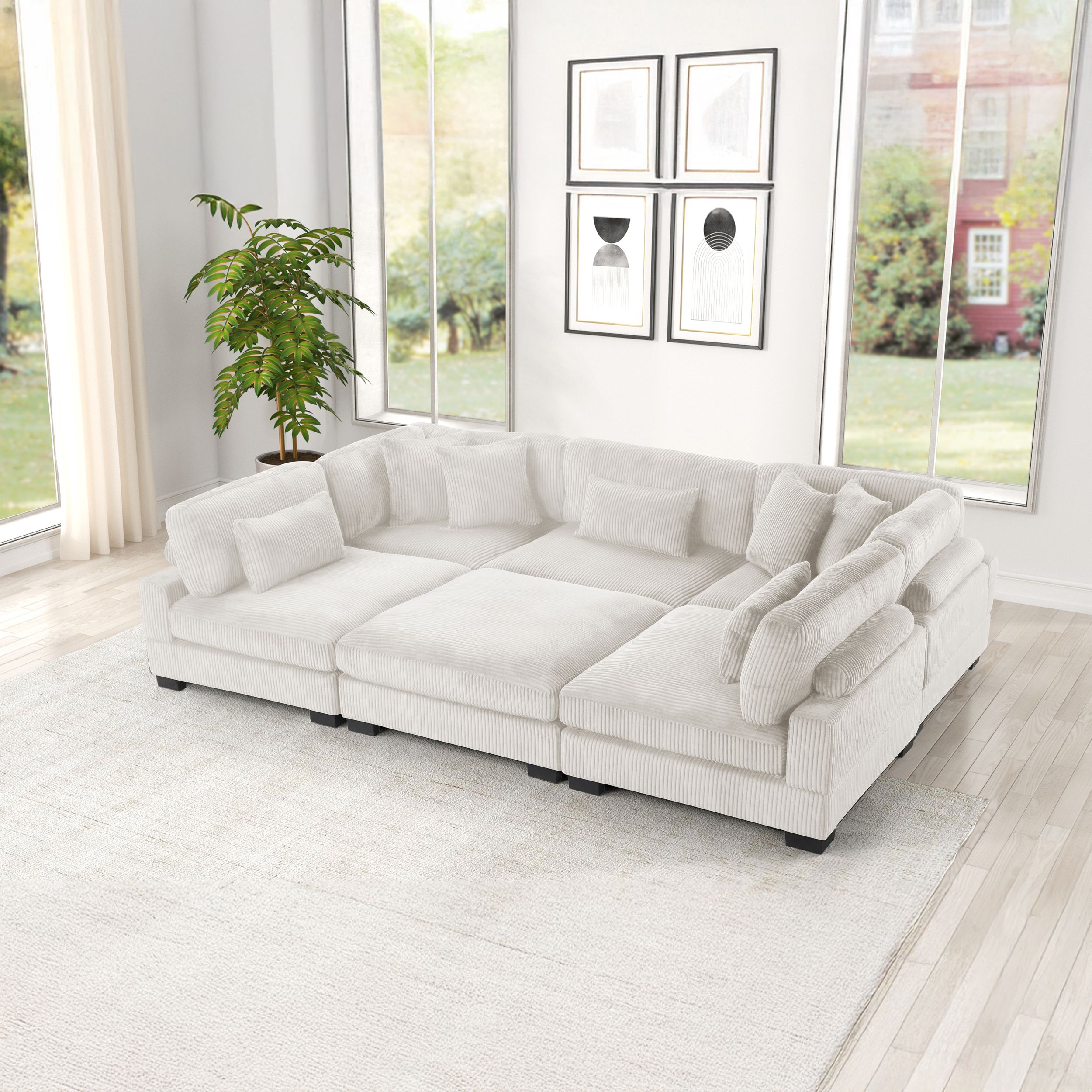 Bentley Corduroy Fabric Customizable Living Room Set