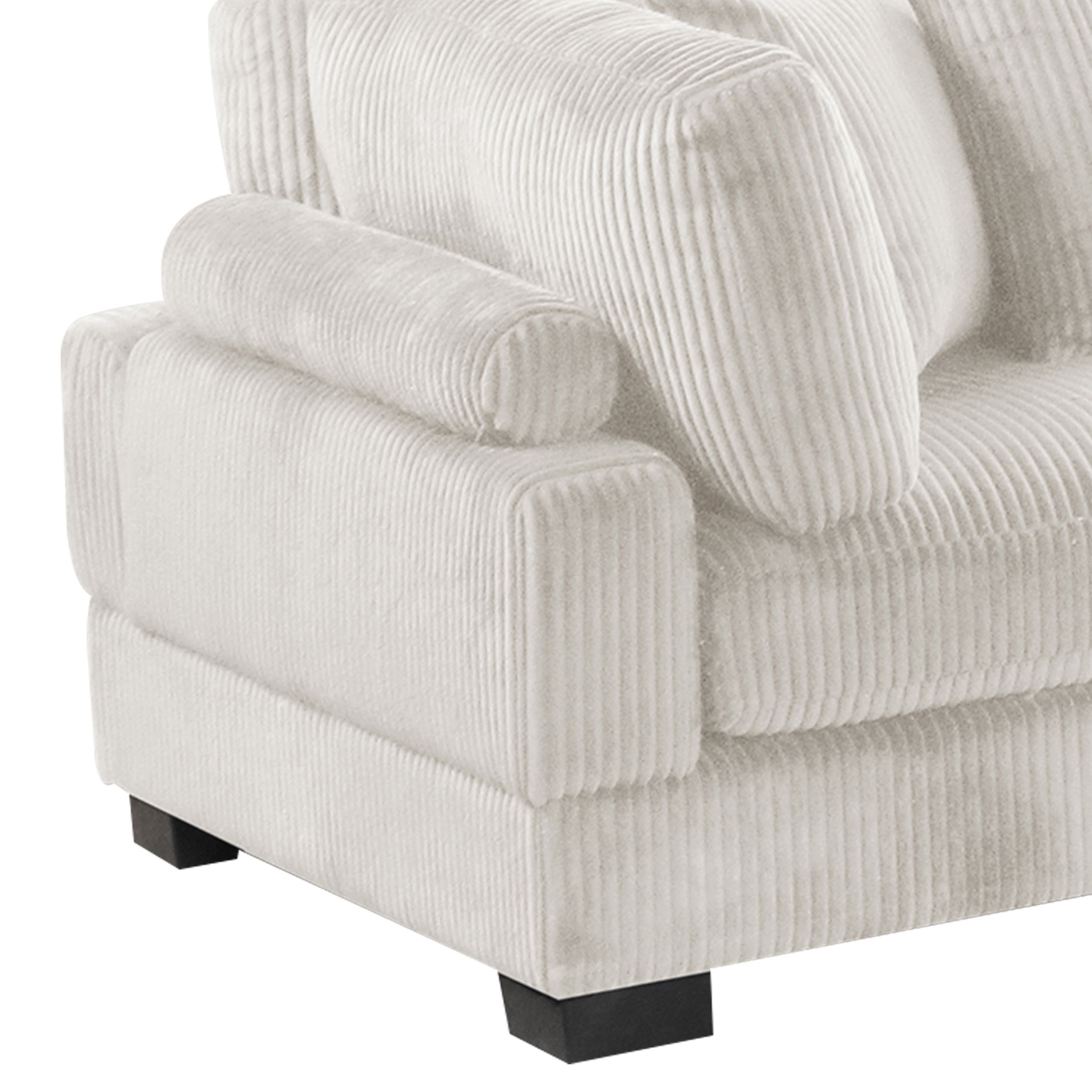 Bentley 5-Piece Corduroy Fabric L-Shaped Sectional Sofa