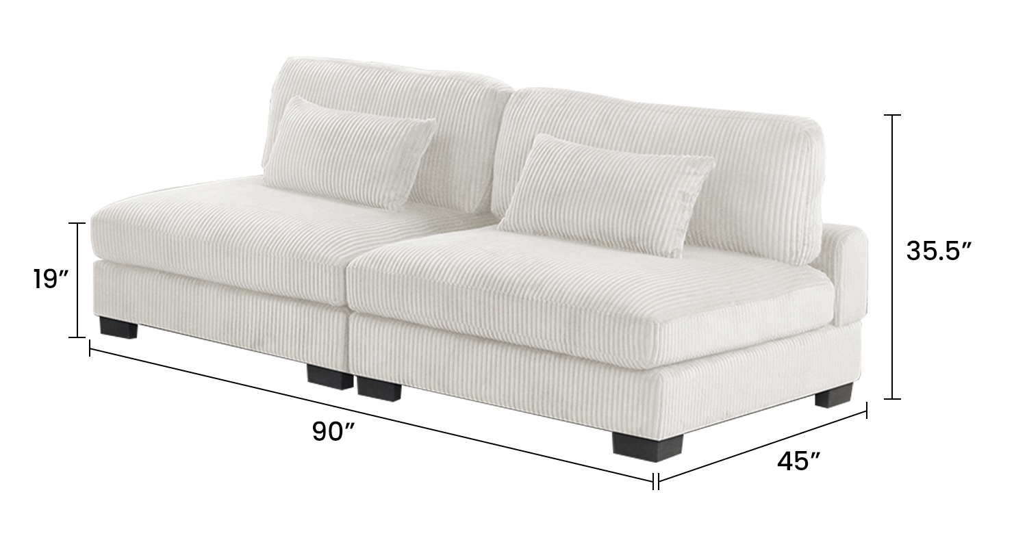 Bentley 6-Piece Corduroy Fabric Living Room Set