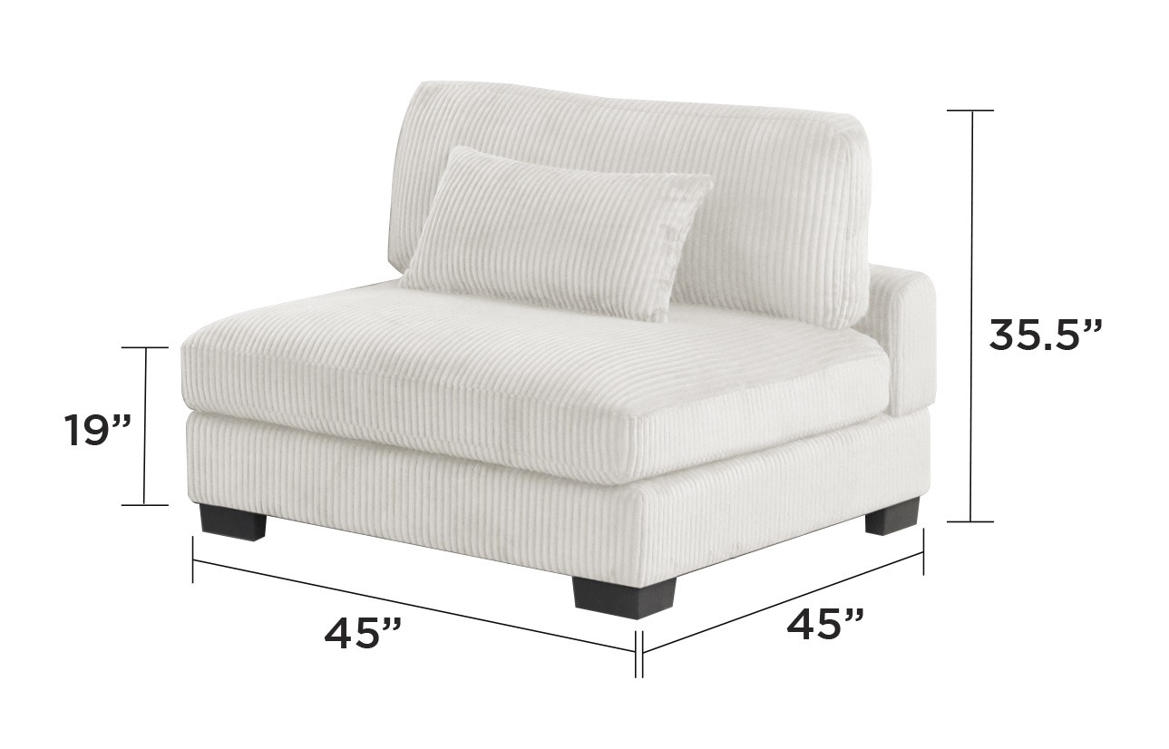 Bentley Armless Chair Cream