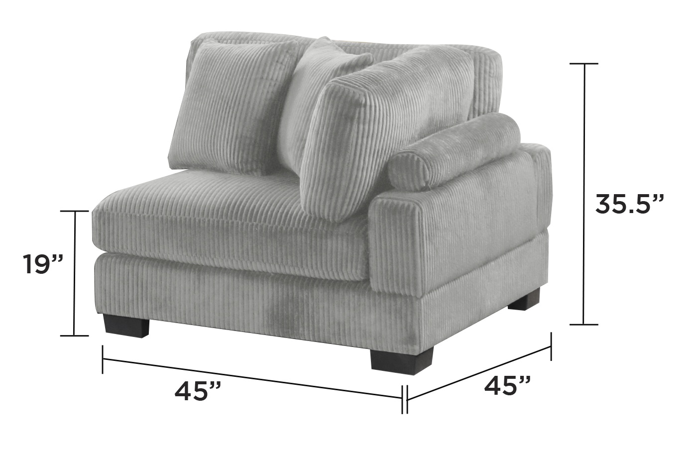 Bentley Corduroy Fabric Customizable Living Room Set