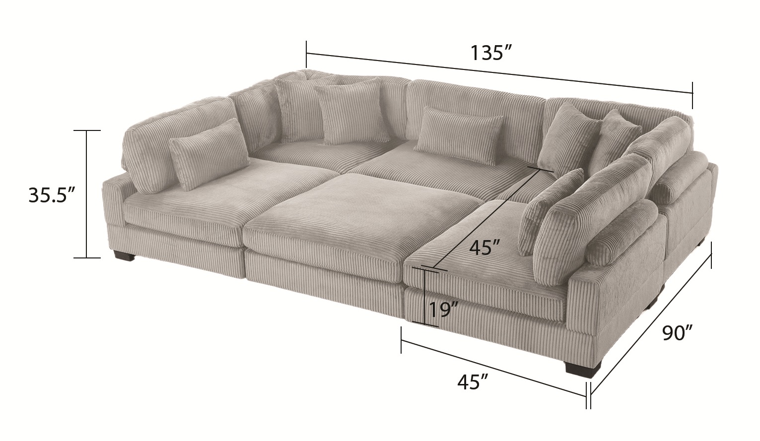 6-Piece Modular Sectional Set