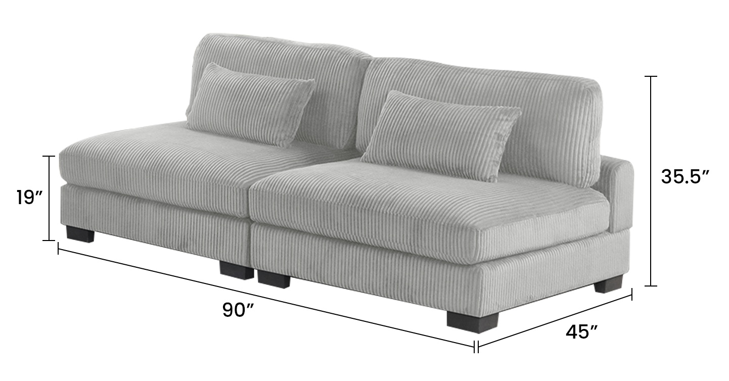 Bentley 6-Piece Corduroy Fabric Living Room Set