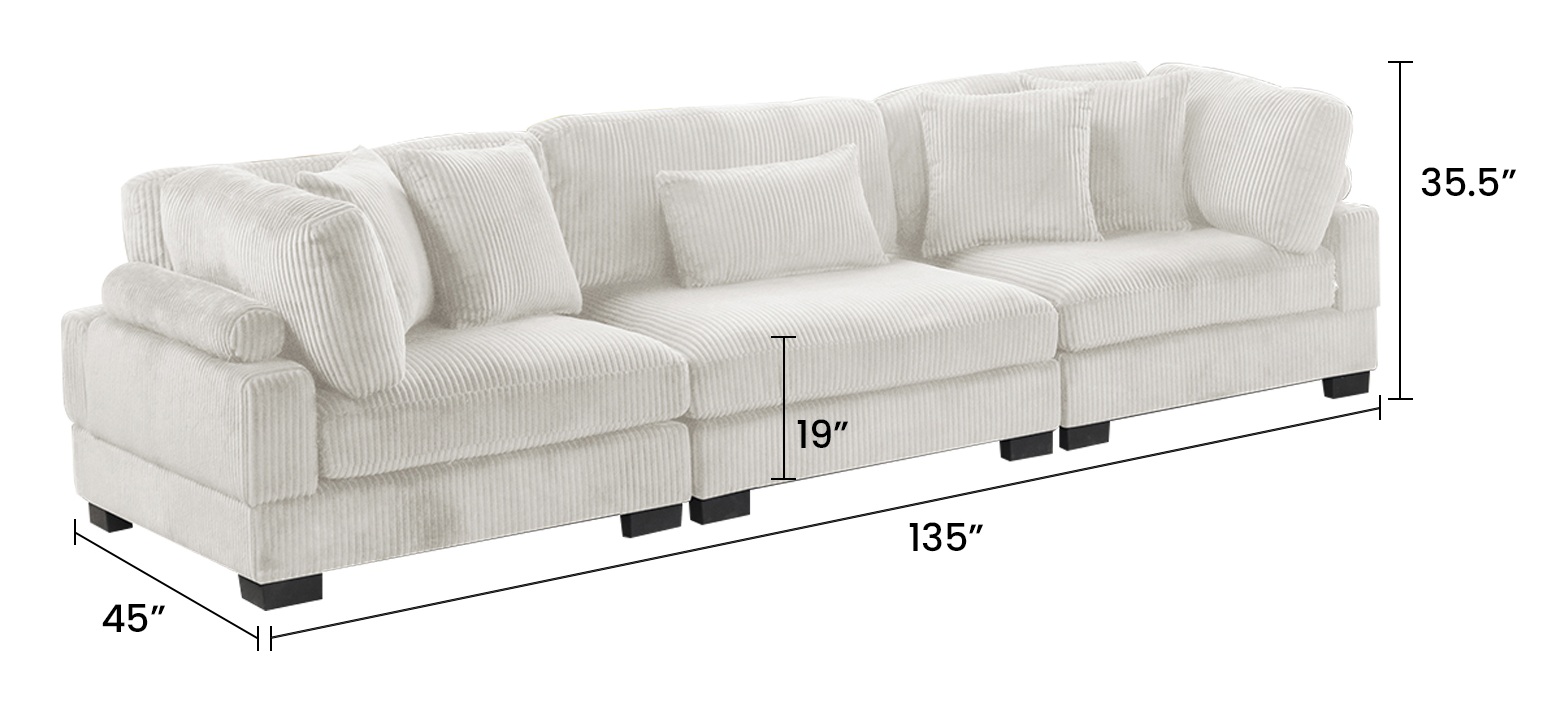 Bentley 6-Piece Corduroy Fabric Living Room Set
