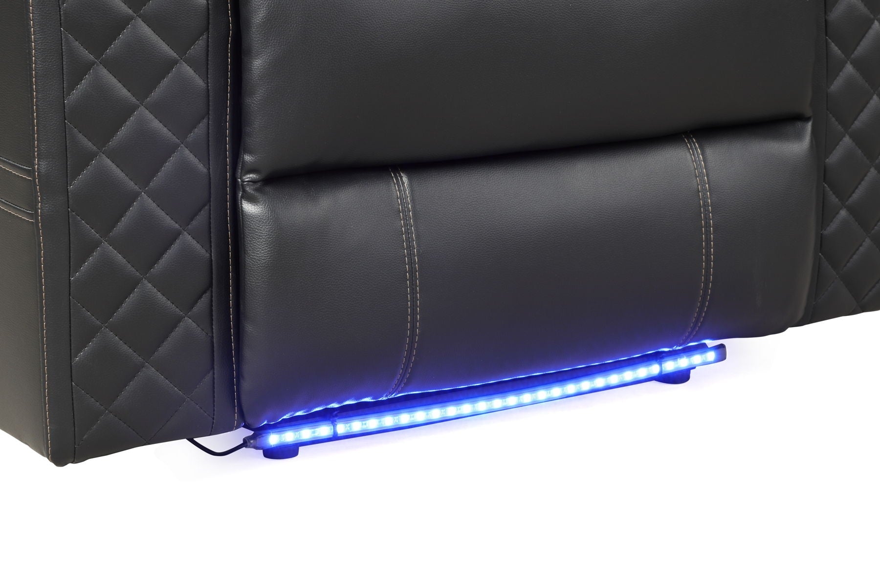 Benz Faux Leather Power Reclining Loveseat with Bluetooth Speaker, LED Lighting & USB Charger