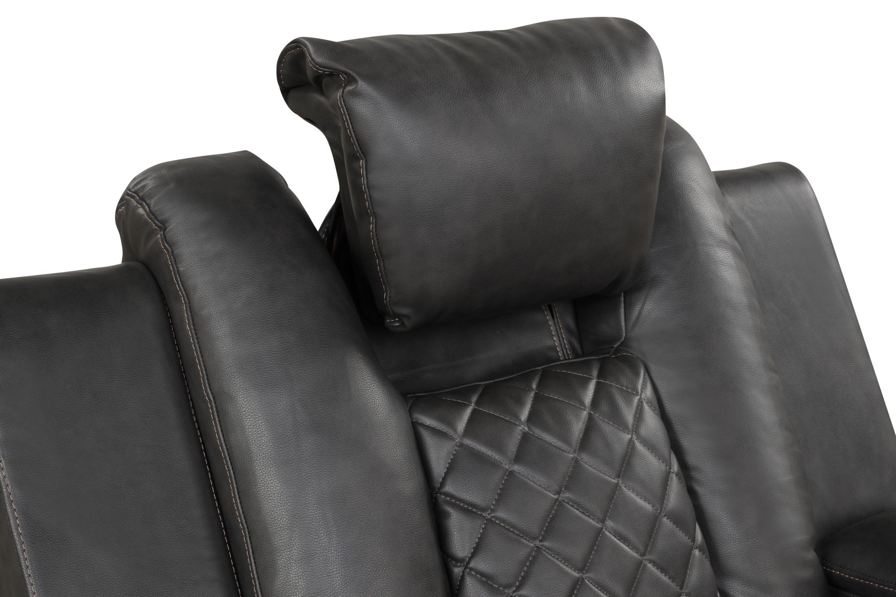 Benz Faux Leather Power Reclining Loveseat with Bluetooth Speaker, LED Lighting & USB Charger