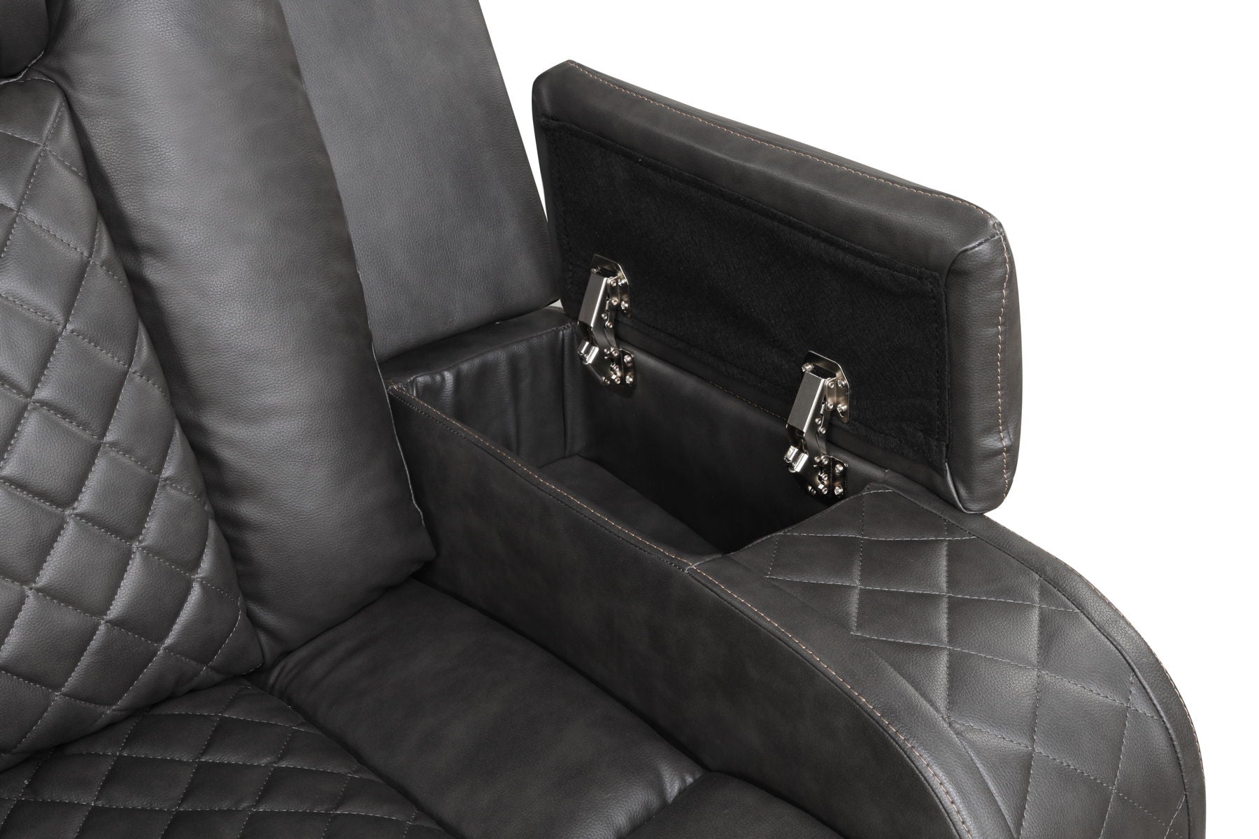 Benz Faux Leather Power Reclining Loveseat with Bluetooth Speaker, LED Lighting & USB Charger