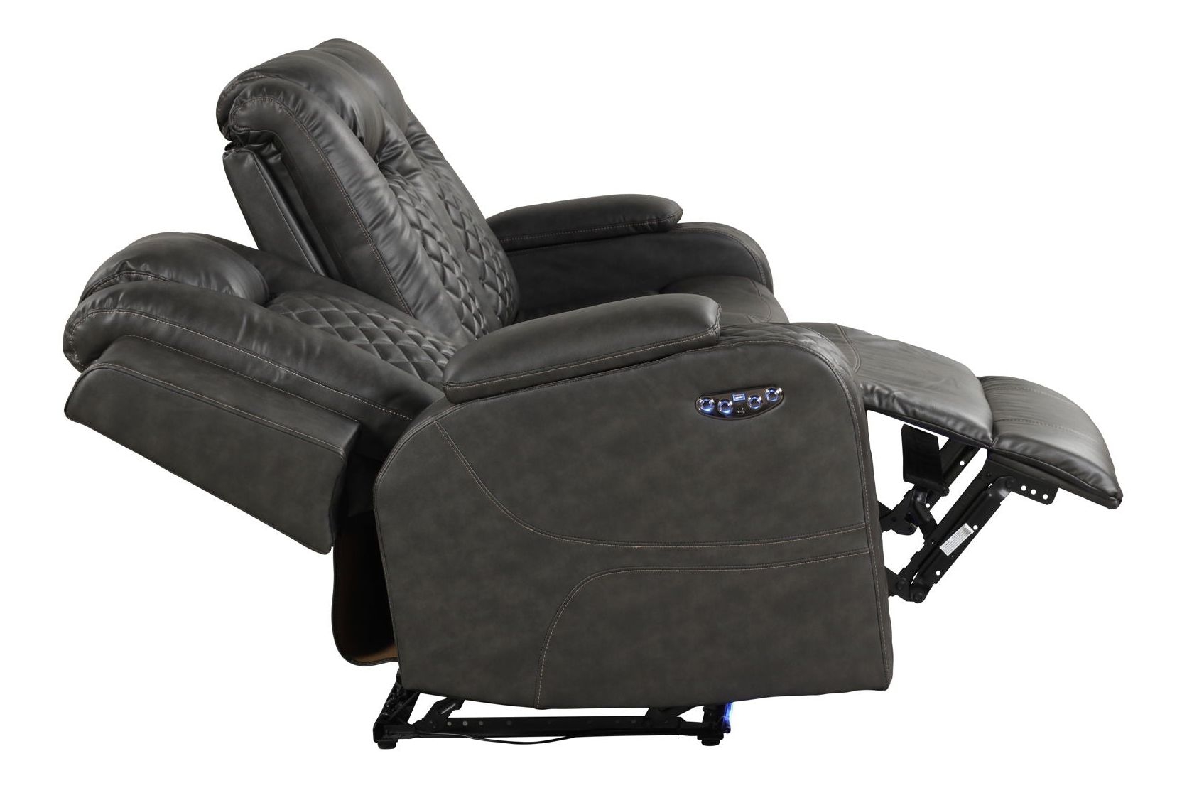 Benz Faux Leather Power Reclining Sofa with LED Lighting & USB Charger