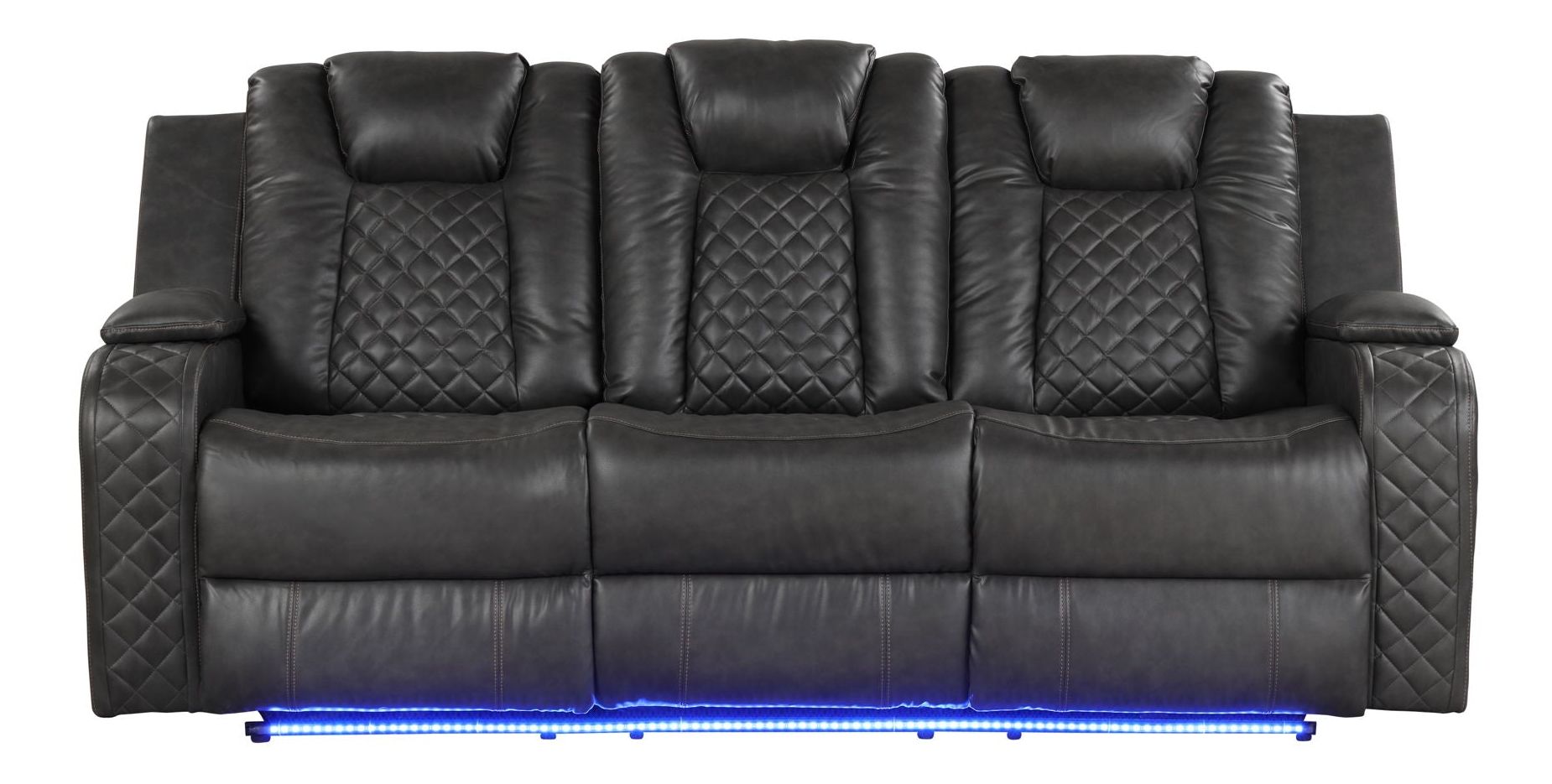 Benz Faux Leather Power Reclining Sofa with LED Lighting & USB Charger
