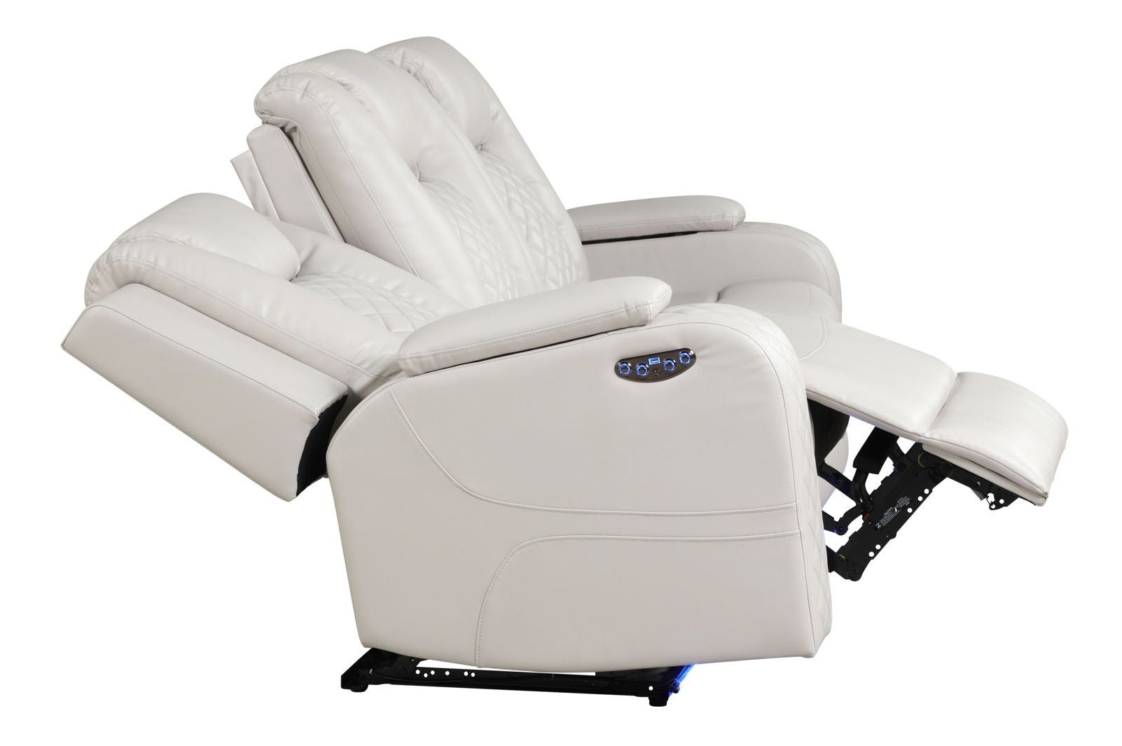 Benz LEDReclining Pc Set Made Faux Leather 