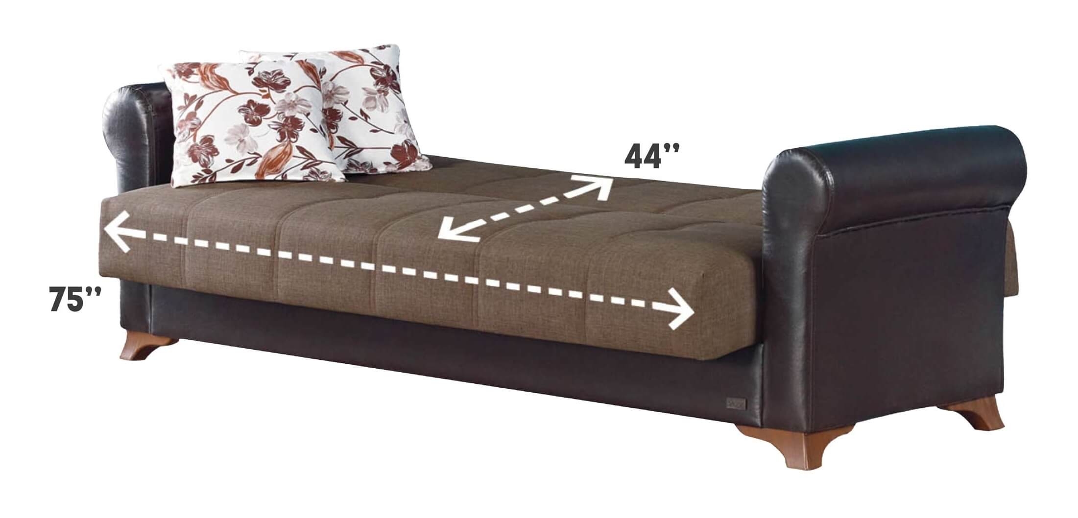 Bergen Fabric/Leatherette Storage Sofabed