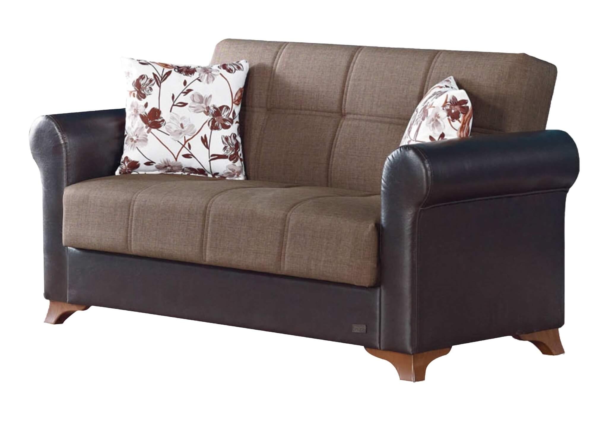 Bergen Fabric/Leatherette Storage Sleeper Living Room Set