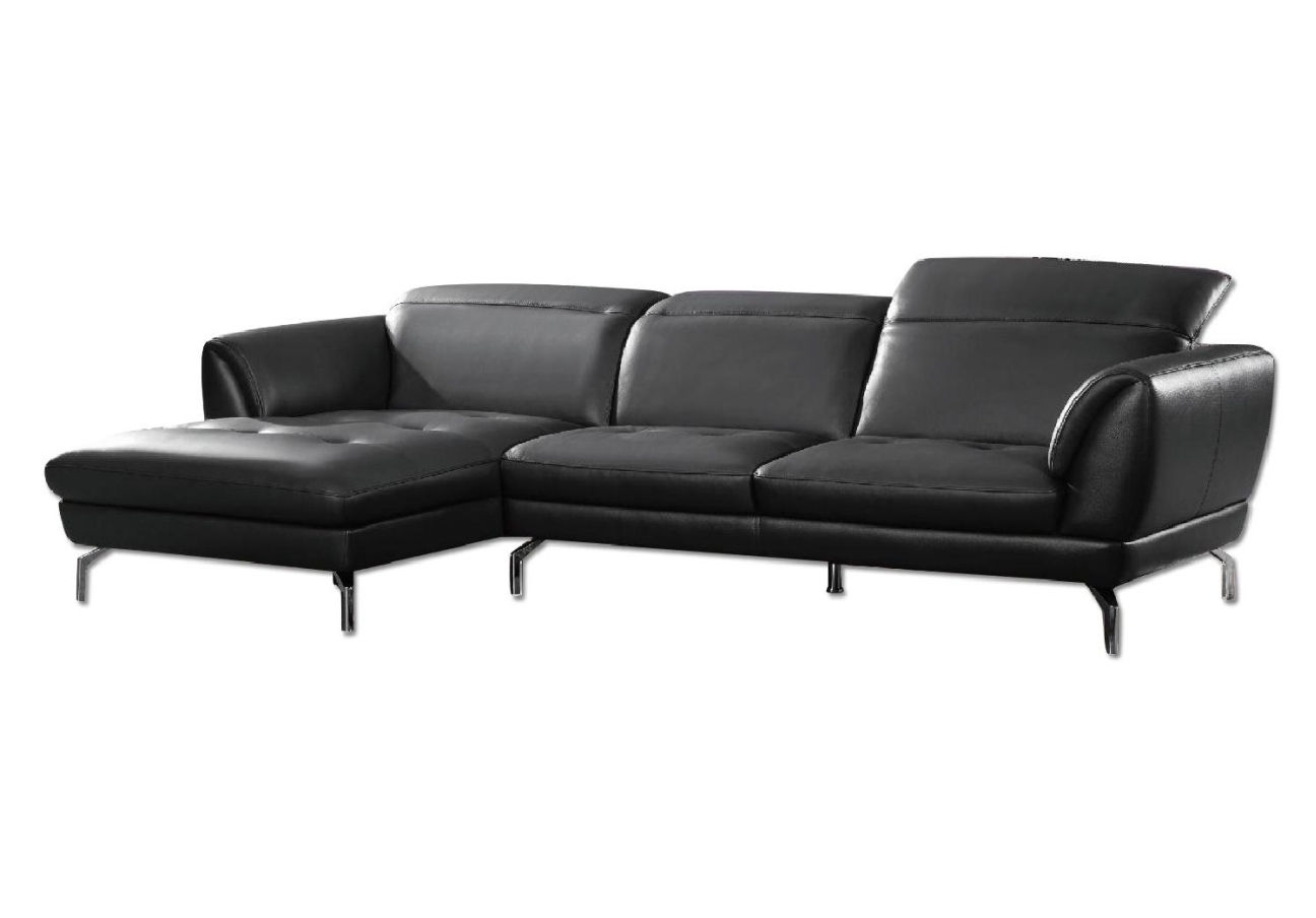 Orchard Thick Top Grain Leather/Metal Match Sectional Sofa