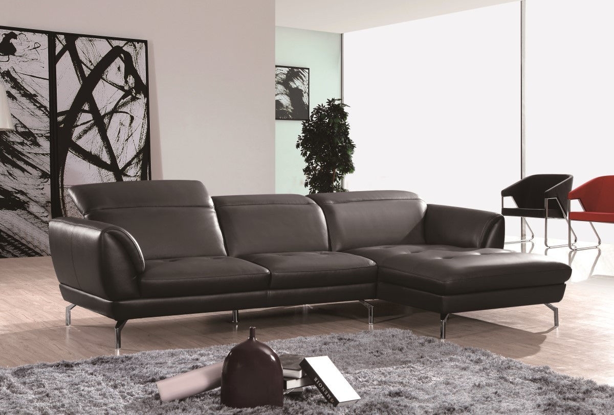 Orchard Thick Top Grain Leather/Metal Match Sectional Sofa