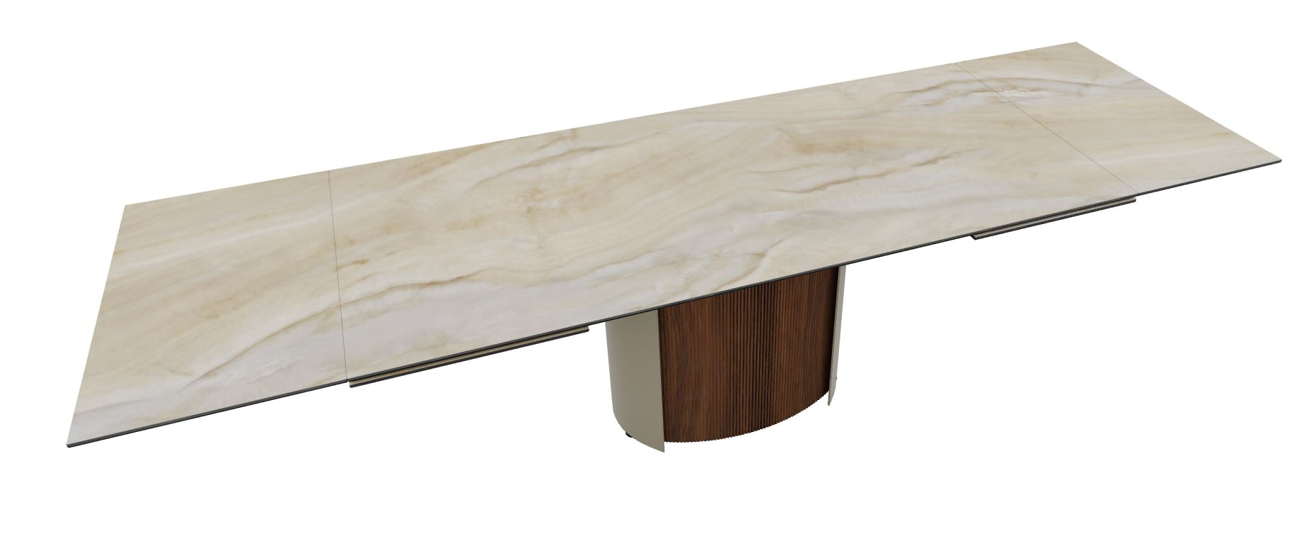 Yoroi W78.7"-98.4"-118.1" Ceramic/Metal/Wood Customizable Extendable Rectangular Dining Table