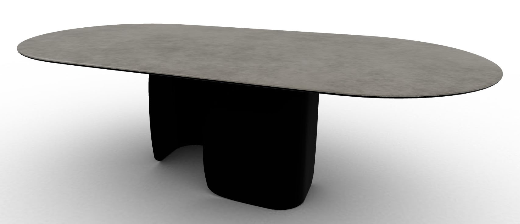 Twins W98.4-inch Ceramic/Metal Customizable Oval Dining Table