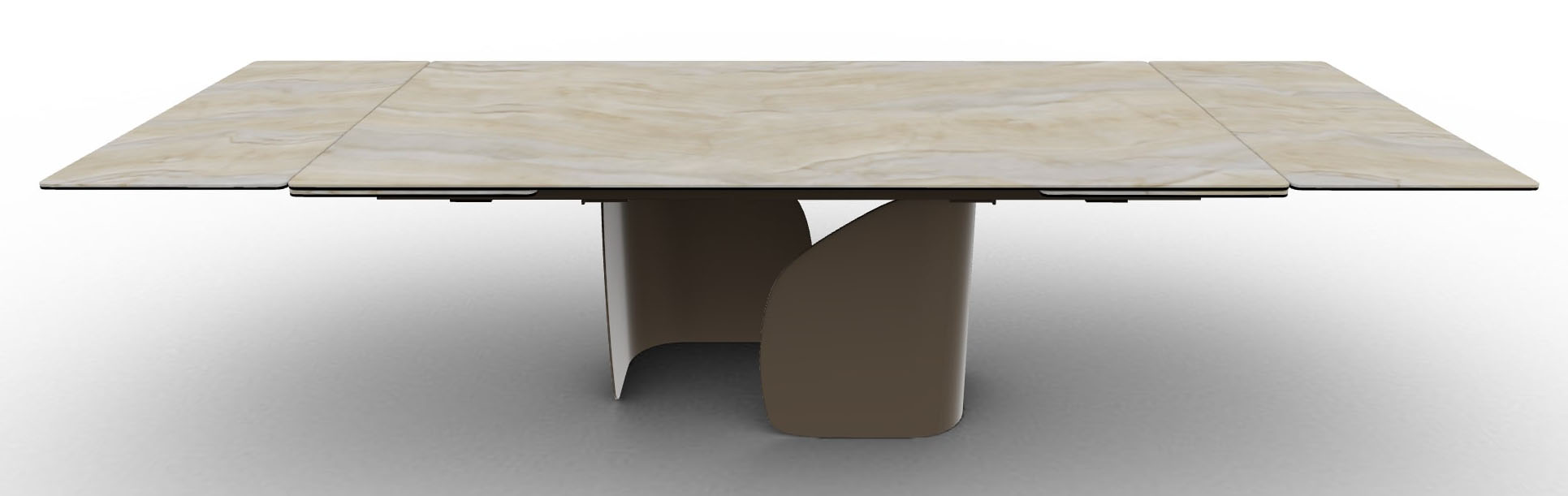 Twins W78.7"-98.4"-118.1" Ceramic/Metal Customizable Extendable Rectangular Dining Table