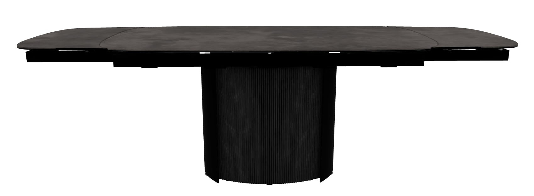 Yoroi W64.9"-79.9"-94.8" Ceramic/Metal/Wood Customizable Extendable Elliptical Dining Table