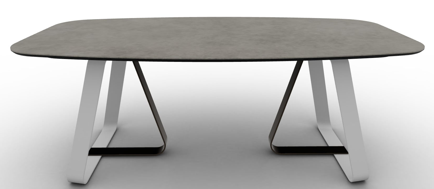 Sunshine W78.7-inch Ceramic/Metal Customizable Elliptical Dining Table