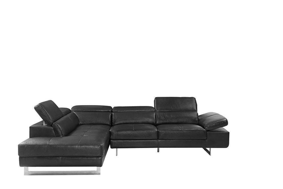 Barts Leatherette Sectional w/Motion Headrests, Left Arm Chaise Facing