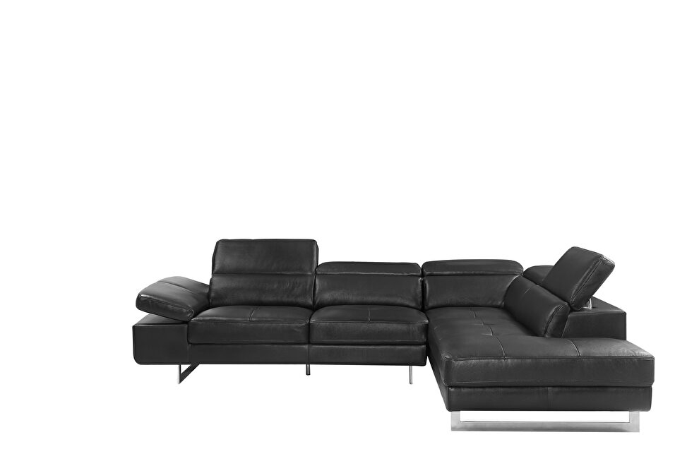 Barts Leatherette Sectional w/Motion Headrests, Right Arm Chaise Facing