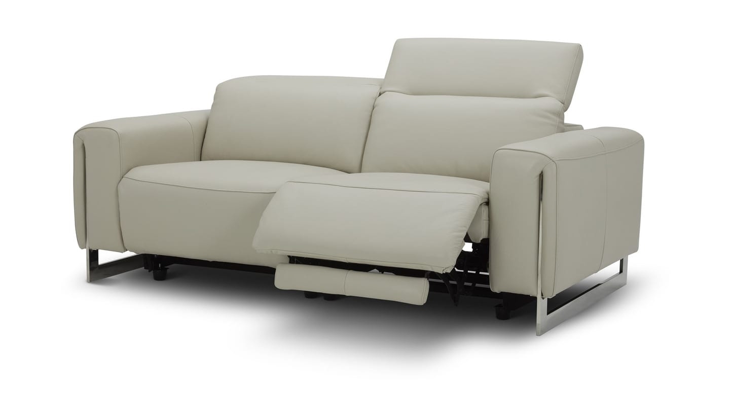 Hudson Leather Sofa w/2 Power Recliners & Power Headrests