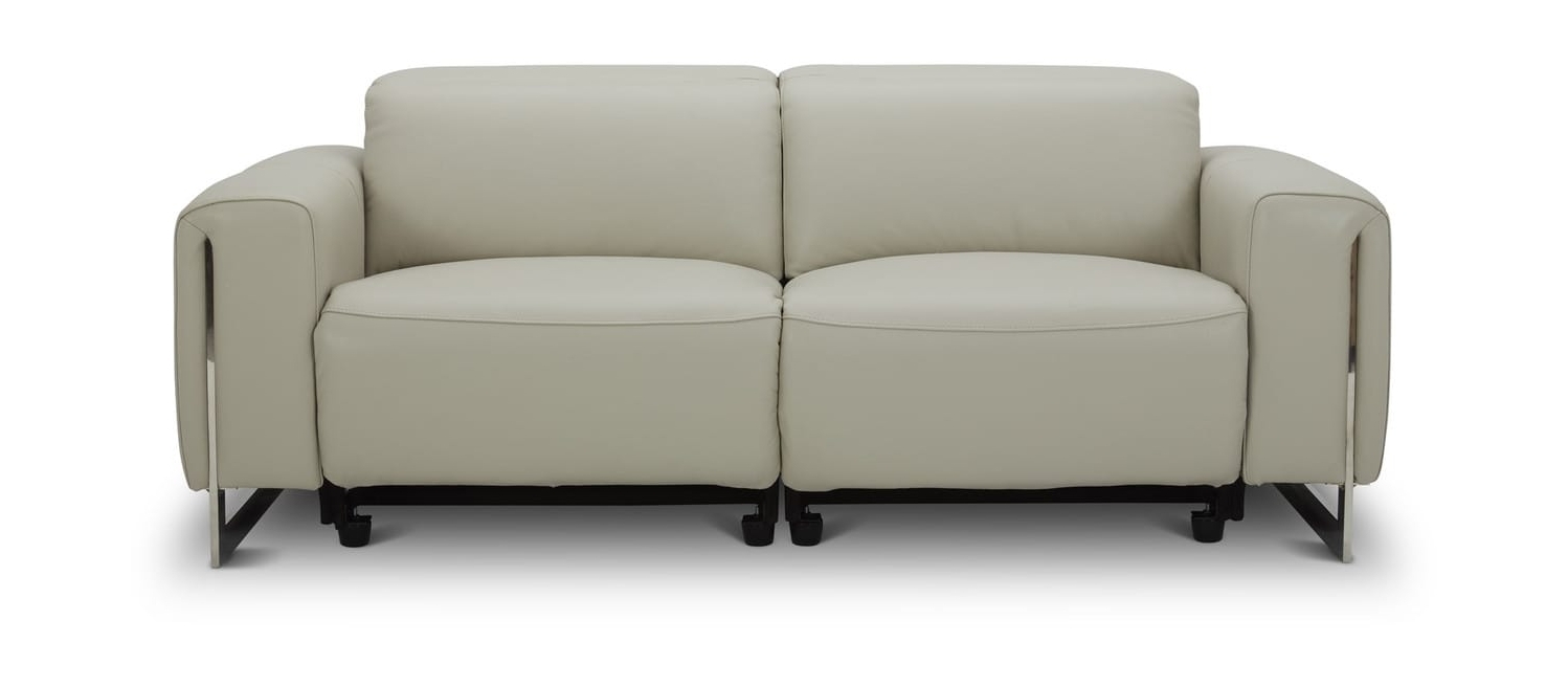 Hudson Leather Sofa w/2 Power Recliners & Power Headrests