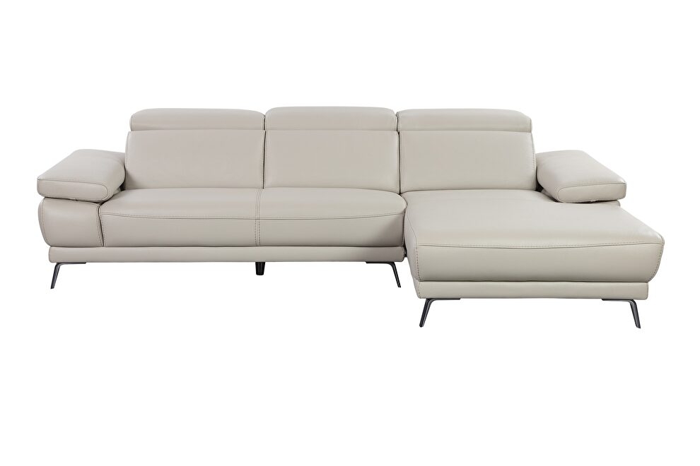 Mercer Leather/PVC Sectional w/Motion Headrests