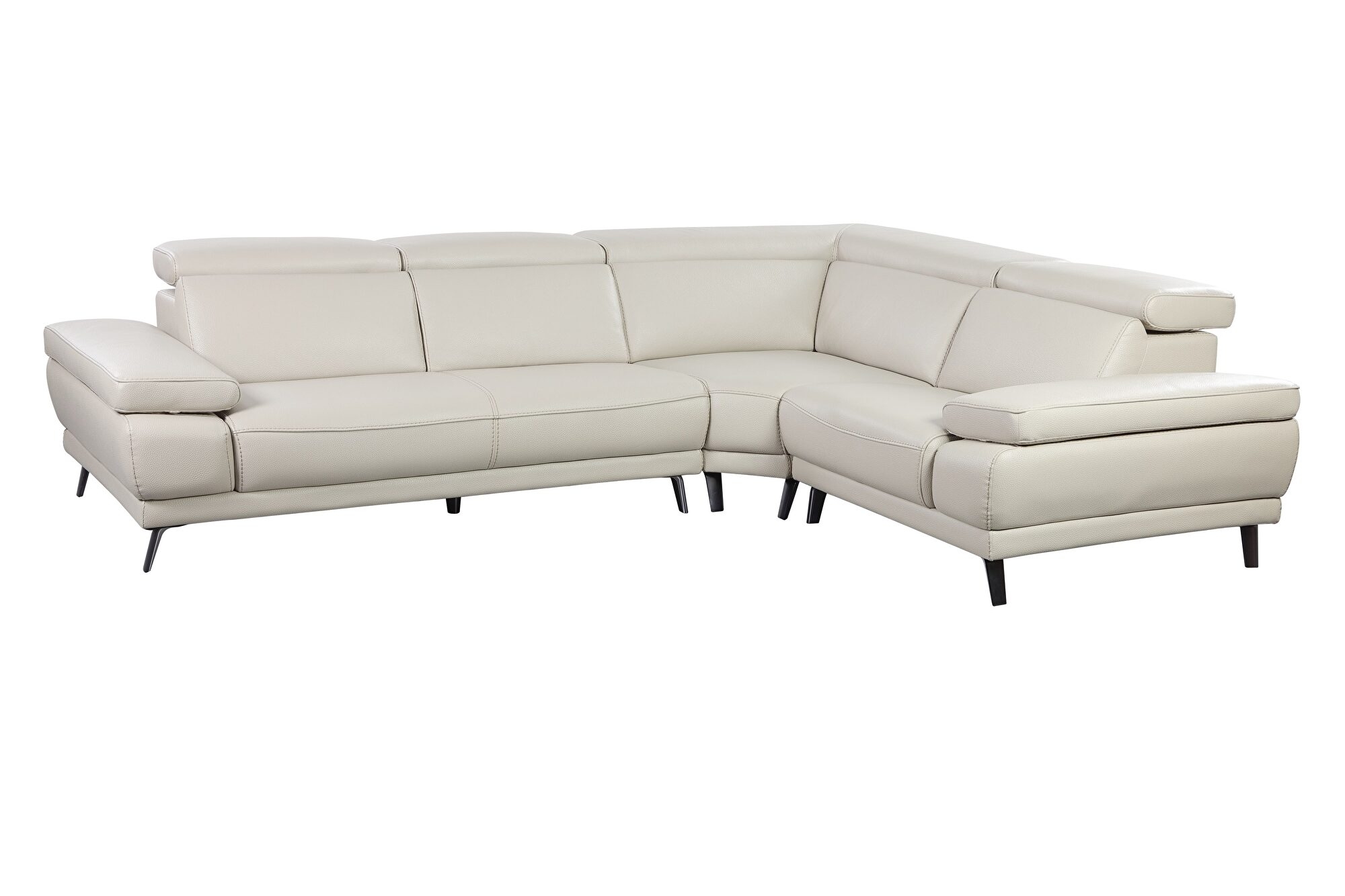 Mercer Leather/PVC Corner Sectional w/Motion Headrests