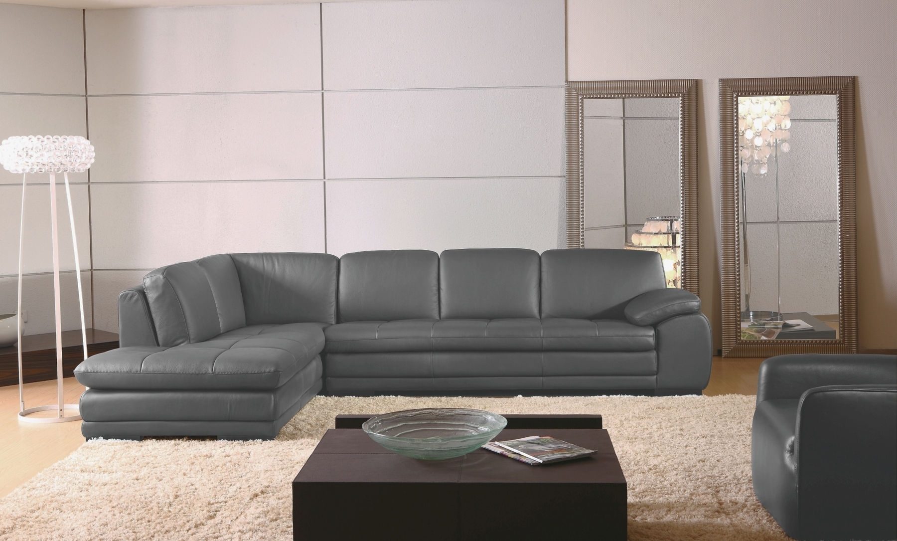 ML157 Top Grain Leather Match L-Shape Sectional, Left Chaise Facing