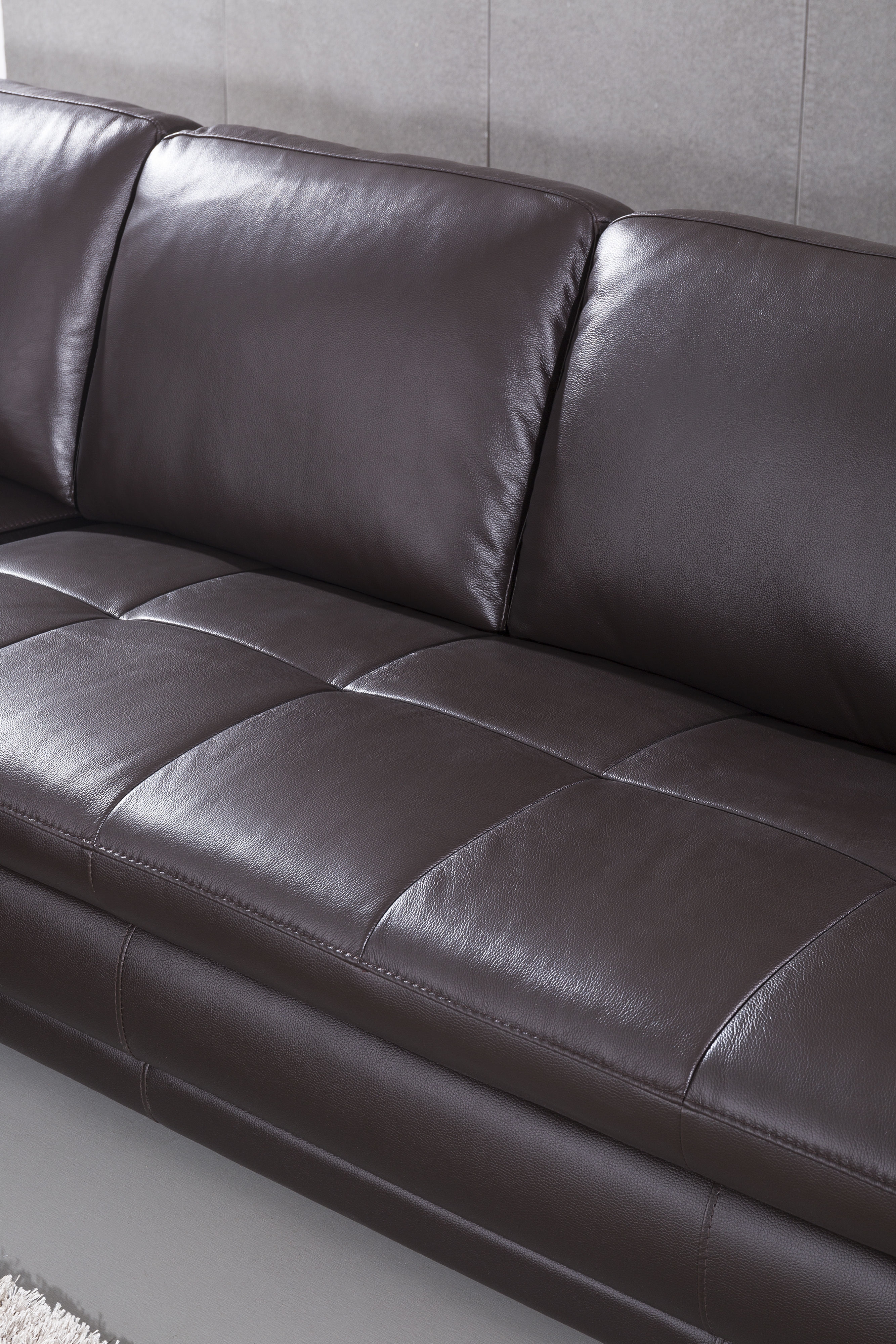ML157 Top Grain Leather Match L-Shape Sectional, Right Chaise Facing