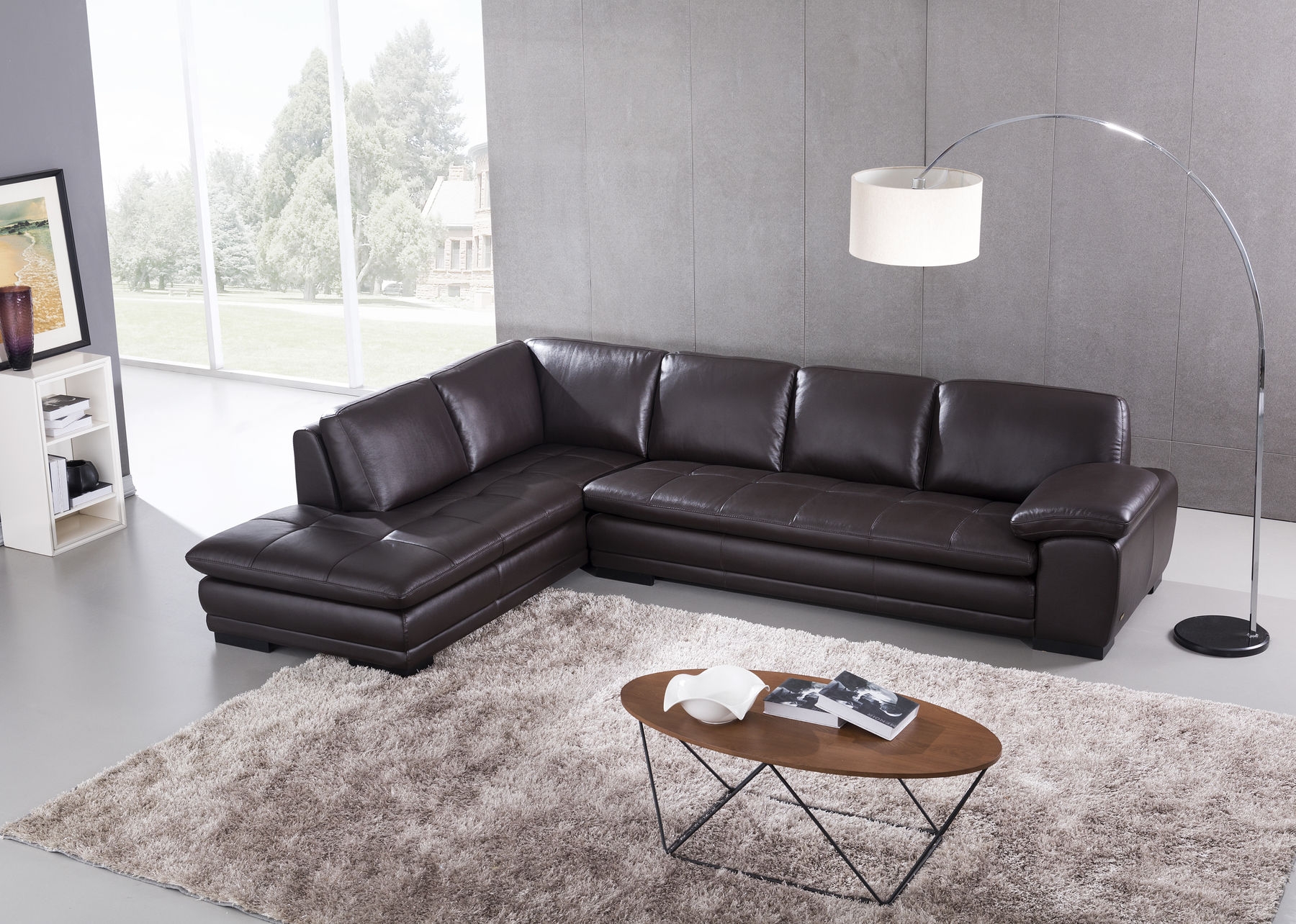 Dark Brown Espresso Sectional Sofa