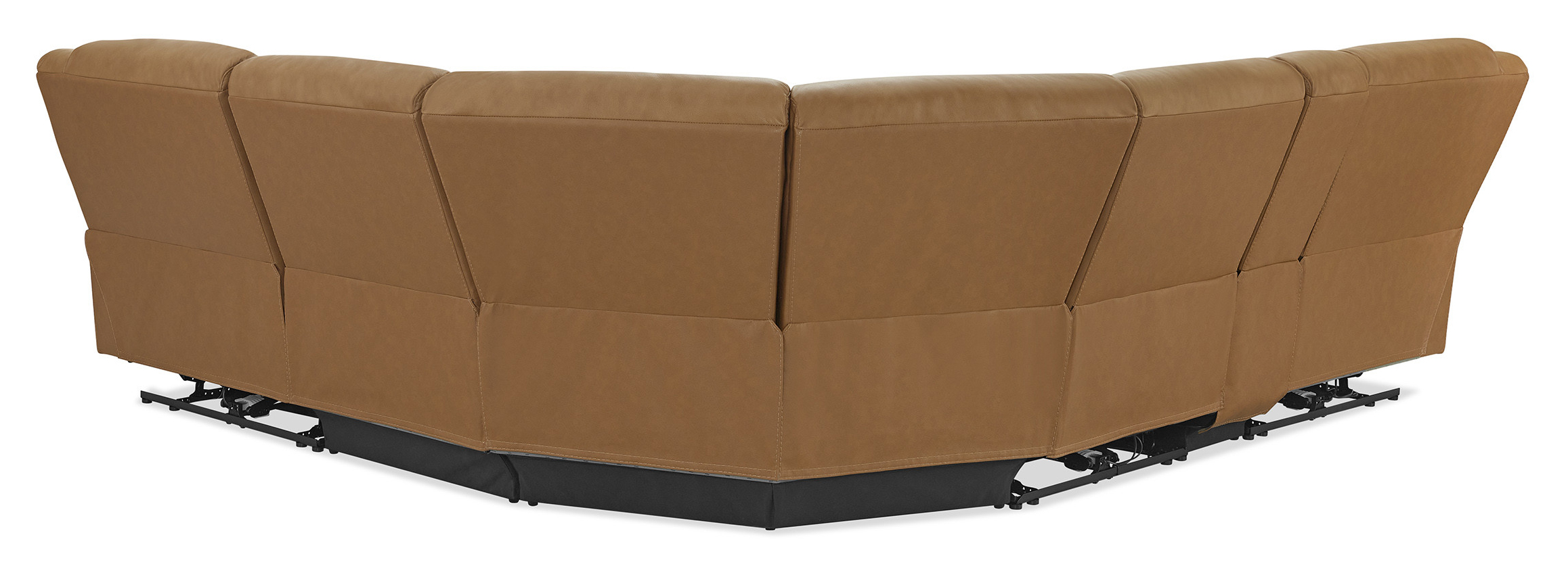 Wyatt L-Shaped Leather/PVC 6-Piece Power Reclining Modular Sectional